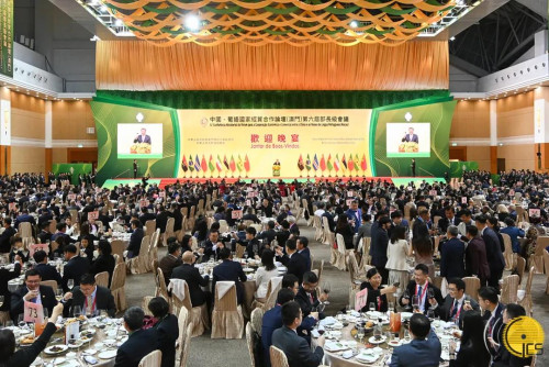 中國—葡語國家經貿合作論壇（澳門）第六屆部長級會議歡迎晚宴在澳門東亞運動會體育館國際會議展覽中心舉行